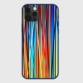 Чехол для iPhone 12 Pro с принтом Colored stripes в Екатеринбурге, силикон | область печати: задняя сторона чехла, без боковых панелей | Тематика изображения на принте: 3d | colored stripes | абстракция | другие | картинка | краски | линии | отблеск | полосы | прикольные | радуга | свет | цветные | яркие