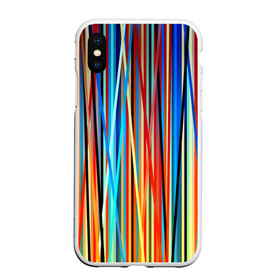 Чехол для iPhone XS Max матовый с принтом Colored stripes в Екатеринбурге, Силикон | Область печати: задняя сторона чехла, без боковых панелей | Тематика изображения на принте: 3d | colored stripes | абстракция | другие | картинка | краски | линии | отблеск | полосы | прикольные | радуга | свет | цветные | яркие
