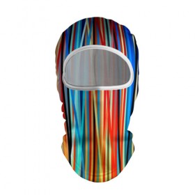 Балаклава 3D с принтом Colored stripes в Екатеринбурге, 100% полиэстер, ткань с особыми свойствами — Activecool | плотность 150–180 г/м2; хорошо тянется, но при этом сохраняет форму. Закрывает шею, вокруг отверстия для глаз кайма. Единый размер | 3d | colored stripes | абстракция | другие | картинка | краски | линии | отблеск | полосы | прикольные | радуга | свет | цветные | яркие