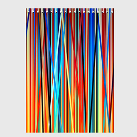 Скетчбук с принтом Colored stripes в Екатеринбурге, 100% бумага
 | 48 листов, плотность листов — 100 г/м2, плотность картонной обложки — 250 г/м2. Листы скреплены сверху удобной пружинной спиралью | Тематика изображения на принте: 3d | colored stripes | абстракция | другие | картинка | краски | линии | отблеск | полосы | прикольные | радуга | свет | цветные | яркие