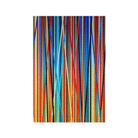 Обложка для паспорта матовая кожа с принтом Colored stripes в Екатеринбурге, натуральная матовая кожа | размер 19,3 х 13,7 см; прозрачные пластиковые крепления | Тематика изображения на принте: 3d | colored stripes | абстракция | другие | картинка | краски | линии | отблеск | полосы | прикольные | радуга | свет | цветные | яркие