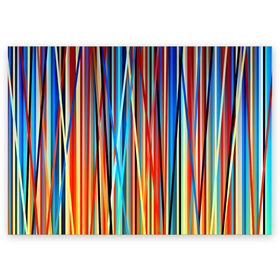 Поздравительная открытка с принтом Colored stripes в Екатеринбурге, 100% бумага | плотность бумаги 280 г/м2, матовая, на обратной стороне линовка и место для марки
 | Тематика изображения на принте: 3d | colored stripes | абстракция | другие | картинка | краски | линии | отблеск | полосы | прикольные | радуга | свет | цветные | яркие