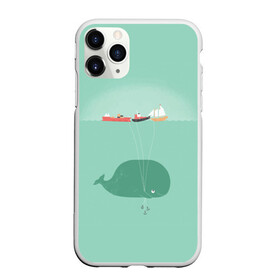 Чехол для iPhone 11 Pro Max матовый с принтом Кит с корабликами в Екатеринбурге, Силикон |  | кит | корабли | лодки | море | океан | шарики | якорь | якоря