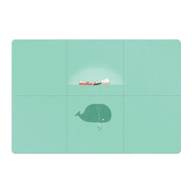 Магнитный плакат 3Х2 с принтом Кит с корабликами в Екатеринбурге, Полимерный материал с магнитным слоем | 6 деталей размером 9*9 см | Тематика изображения на принте: кит | корабли | лодки | море | океан | шарики | якорь | якоря
