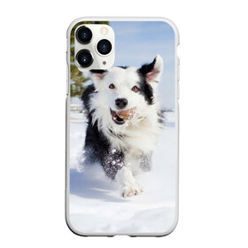 Чехол для iPhone 11 Pro матовый с принтом Snow в Екатеринбурге, Силикон |  | Тематика изображения на принте: dog | бордер | бордер колли | колли | пес | собака