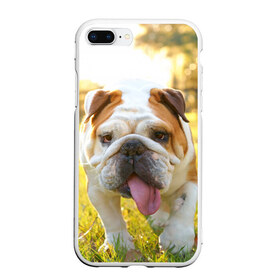 Чехол для iPhone 7Plus/8 Plus матовый с принтом Funny Dog в Екатеринбурге, Силикон | Область печати: задняя сторона чехла, без боковых панелей | dog | английский бульдог | пес | собака