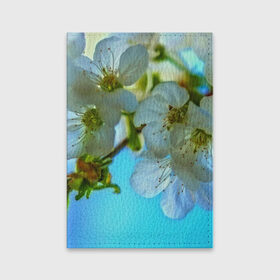 Обложка для паспорта матовая кожа с принтом Цветочки на дереве в Екатеринбурге, натуральная матовая кожа | размер 19,3 х 13,7 см; прозрачные пластиковые крепления | 3d | flower | весна | другие | красивые цветы | лето | поле | полевой цветок | прикольные | природа | текстуры | цветочки | цветы