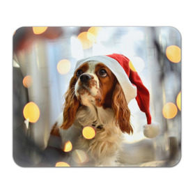 Коврик прямоугольный с принтом Рождество в Екатеринбурге, натуральный каучук | размер 230 х 185 мм; запечатка лицевой стороны | dog | кавалер кинг чарльз спаниель | новый год | пес | рождество | собака