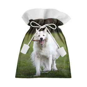 Подарочный 3D мешок с принтом Палочка в Екатеринбурге, 100% полиэстер | Размер: 29*39 см | Тематика изображения на принте: dog | лабрадор | мопс | пес | собака | такса | хаски | щеночек