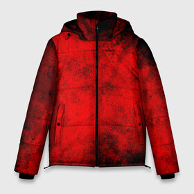 Мужская зимняя куртка 3D с принтом Grunge red в Екатеринбурге, верх — 100% полиэстер; подкладка — 100% полиэстер; утеплитель — 100% полиэстер | длина ниже бедра, свободный силуэт Оверсайз. Есть воротник-стойка, отстегивающийся капюшон и ветрозащитная планка. 

Боковые карманы с листочкой на кнопках и внутренний карман на молнии. | watercolor | абстракция красок | акварель | брызги красок | живопись | краска | потертость красок