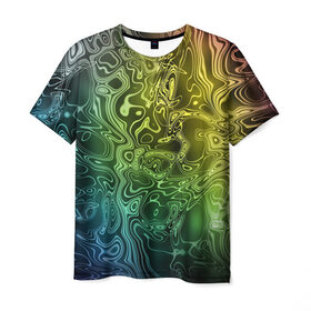 Мужская футболка 3D с принтом Цветной узор 8 в Екатеринбурге, 100% полиэфир | прямой крой, круглый вырез горловины, длина до линии бедер | разводы | рисунок | текстура | узор | цветной