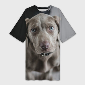 Платье-футболка 3D с принтом Puppy в Екатеринбурге,  |  | dog | веймаранер | пес | собака | щеночек