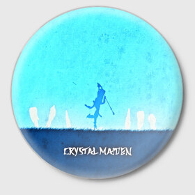 Значок с принтом CRYSTAL MAIDEN в Екатеринбурге,  металл | круглая форма, металлическая застежка в виде булавки | Тематика изображения на принте: 3d | blue | crystal maiden | defense of the ancients | dota 2 | ice | minimalism | rylai crestfal | sheron1030 | valve | арт | дота | дота 2 | другие | картинка | прикольные | рулайка | яркие