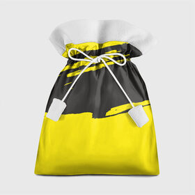 Подарочный 3D мешок с принтом Чёрно-жёлтый в Екатеринбурге, 100% полиэстер | Размер: 29*39 см | Тематика изображения на принте: краски | мазок