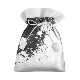 Подарочный 3D мешок с принтом Чёрное-белое в Екатеринбурге, 100% полиэстер | Размер: 29*39 см | Тематика изображения на принте: гранж | краска | пятна