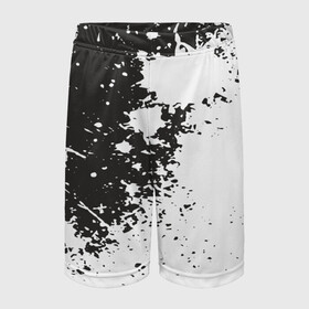 Детские спортивные шорты 3D с принтом Чёрное-белое в Екатеринбурге,  100% полиэстер
 | пояс оформлен широкой мягкой резинкой, ткань тянется
 | гранж | краска | пятна