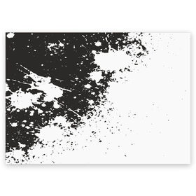 Поздравительная открытка с принтом Чёрное-белое в Екатеринбурге, 100% бумага | плотность бумаги 280 г/м2, матовая, на обратной стороне линовка и место для марки
 | гранж | краска | пятна
