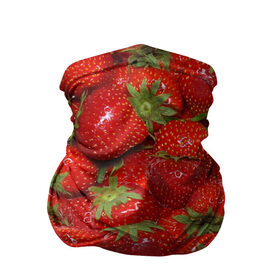 Бандана-труба 3D с принтом Клубничка в Екатеринбурге, 100% полиэстер, ткань с особыми свойствами — Activecool | плотность 150‒180 г/м2; хорошо тянется, но сохраняет форму | еда | клубника | красный | сладкое | текстура | фрукты | ягоды