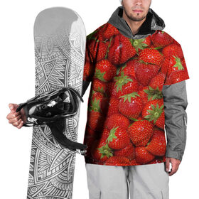 Накидка на куртку 3D с принтом Клубничка в Екатеринбурге, 100% полиэстер |  | Тематика изображения на принте: еда | клубника | красный | сладкое | текстура | фрукты | ягоды