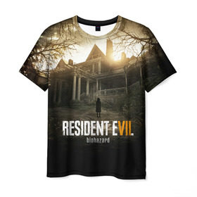 Мужская футболка 3D с принтом Resident Evil в Екатеринбурге, 100% полиэфир | прямой крой, круглый вырез горловины, длина до линии бедер | horror | jovovich | milla | zombie | вирус | зло | зомби | йовович | милла | обитель | ужас