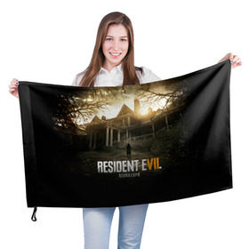 Флаг 3D с принтом Resident Evil в Екатеринбурге, 100% полиэстер | плотность ткани — 95 г/м2, размер — 67 х 109 см. Принт наносится с одной стороны | horror | jovovich | milla | zombie | вирус | зло | зомби | йовович | милла | обитель | ужас