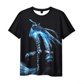 Мужская футболка 3D с принтом Dark Souls в Екатеринбурге, 100% полиэфир | прямой крой, круглый вырез горловины, длина до линии бедер | dark souls | praise the sun | you died | дарк соулс | темные души