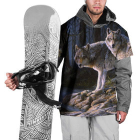 Накидка на куртку 3D с принтом Волки, картина маслом в Екатеринбурге, 100% полиэстер |  | Тематика изображения на принте: аука | бирюк | волк | волчара | волчица | волчок | глаза | животное | животные | зверь | зеленые | койот | лес | млекопитающее | природа | санитар леса | серый | уши | фауна | хищник | черный | шакал
