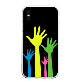 Чехол для iPhone XS Max матовый с принтом Руки вверх! в Екатеринбурге, Силикон | Область печати: задняя сторона чехла, без боковых панелей | светящиеся | флуоресцентный | флюр | флюровый