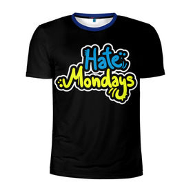 Мужская футболка 3D спортивная с принтом Ненавижу понедельники! в Екатеринбурге, 100% полиэстер с улучшенными характеристиками | приталенный силуэт, круглая горловина, широкие плечи, сужается к линии бедра | hate monday | светящиеся | флуоресцентный | флюр | флюровый