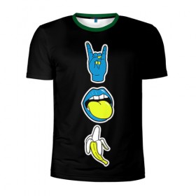 Мужская футболка 3D спортивная с принтом S/D/RnR в Екатеринбурге, 100% полиэстер с улучшенными характеристиками | приталенный силуэт, круглая горловина, широкие плечи, сужается к линии бедра | светящиеся | флуоресцентный | флюр | флюровый