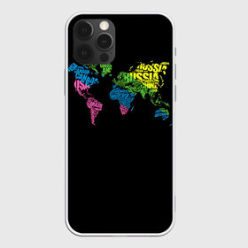 Чехол для iPhone 12 Pro Max с принтом Весь мир - Россия в Екатеринбурге, Силикон |  | карта мира | светящиеся | флуоресцентный | флюр | флюровый