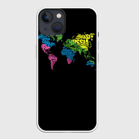Чехол для iPhone 13 с принтом Весь мир   Россия в Екатеринбурге,  |  | карта мира | светящиеся | флуоресцентный | флюр | флюровый