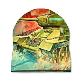 Шапка 3D с принтом Tank в Екатеринбурге, 100% полиэстер | универсальный размер, печать по всей поверхности изделия | 3d | 9 мая | другие | живопись | картинка | огонь | победа | праздник | прикольные | природа | рисунок | танк | яркие