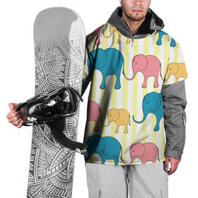 Накидка на куртку 3D с принтом Слоники в Екатеринбурге, 100% полиэстер |  | elephant | hipster | индия | йога | слон | хипстер