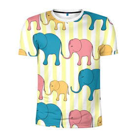 Мужская футболка 3D спортивная с принтом Слоники в Екатеринбурге, 100% полиэстер с улучшенными характеристиками | приталенный силуэт, круглая горловина, широкие плечи, сужается к линии бедра | elephant | hipster | индия | йога | слон | хипстер