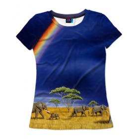 Женская футболка 3D с принтом Мир в Екатеринбурге, 100% полиэфир ( синтетическое хлопкоподобное полотно) | прямой крой, круглый вырез горловины, длина до линии бедер | elephant | hipster | индия | йога | слон | хипстер