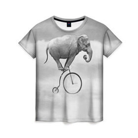 Женская футболка 3D с принтом Hipster Bike в Екатеринбурге, 100% полиэфир ( синтетическое хлопкоподобное полотно) | прямой крой, круглый вырез горловины, длина до линии бедер | elephant | hipster | индия | йога | слон | хипстер