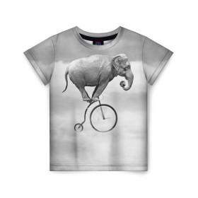 Детская футболка 3D с принтом Hipster Bike в Екатеринбурге, 100% гипоаллергенный полиэфир | прямой крой, круглый вырез горловины, длина до линии бедер, чуть спущенное плечо, ткань немного тянется | elephant | hipster | индия | йога | слон | хипстер