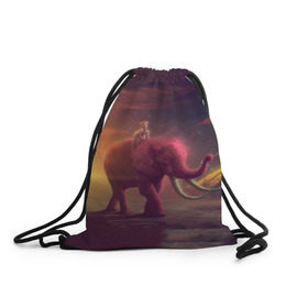 Рюкзак-мешок 3D с принтом Индия в Екатеринбурге, 100% полиэстер | плотность ткани — 200 г/м2, размер — 35 х 45 см; лямки — толстые шнурки, застежка на шнуровке, без карманов и подкладки | Тематика изображения на принте: elephant | hipster | индия | йога | слон | хипстер