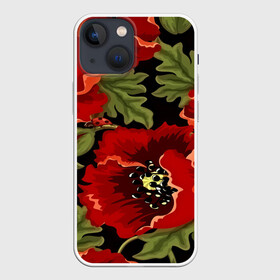 Чехол для iPhone 13 mini с принтом Цветение мака в Екатеринбурге,  |  | flower | красные | полевой цветок | природа | розы | текстуры | цветочки | цветы