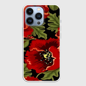 Чехол для iPhone 13 Pro с принтом Цветение мака в Екатеринбурге,  |  | Тематика изображения на принте: flower | красные | полевой цветок | природа | розы | текстуры | цветочки | цветы