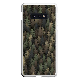 Чехол для Samsung S10E с принтом Лесной камуфляж в Екатеринбурге, Силикон | Область печати: задняя сторона чехла, без боковых панелей | ёлка | ель | ельник | лес | милитари | охота | природа | хаки