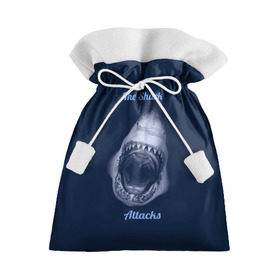 Подарочный 3D мешок с принтом the shark attacks в Екатеринбурге, 100% полиэстер | Размер: 29*39 см | shark | акула | глубина | зубы | море | океан | пасть | укус | хищник