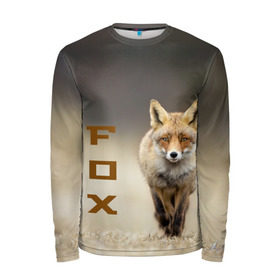 Мужской лонгслив 3D с принтом Рыжий лис (fox) в Екатеринбурге, 100% полиэстер | длинные рукава, круглый вырез горловины, полуприлегающий силуэт | fox | животное | зверь | красивая | лес | лис | лиса | лисенок | лисица | лисичка | мех | патрикеевна | песец | плутовка | прикольная | природа | рыжая | рыжий цвет | сказка | хвост | хитрая | хищник