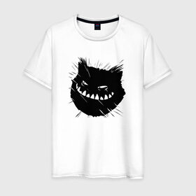 Мужская футболка хлопок с принтом Плохой кот в Екатеринбурге, 100% хлопок | прямой крой, круглый вырез горловины, длина до линии бедер, слегка спущенное плечо. | Тематика изображения на принте: 