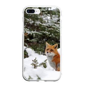 Чехол для iPhone 7Plus/8 Plus матовый с принтом Лиса в зимнем лесу в Екатеринбурге, Силикон | Область печати: задняя сторона чехла, без боковых панелей | fox | животное | зверь | красивая | лес | лис | лиса | лисенок | лисица | лисичка | мех | патрикеевна | песец | плутовка | прикольная | природа | рыжая | рыжий цвет | сказка | хвост | хитрая | хищник