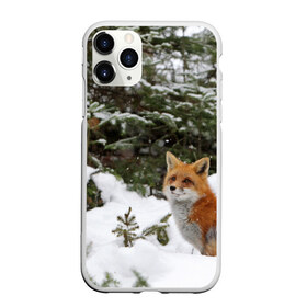 Чехол для iPhone 11 Pro матовый с принтом Лиса в зимнем лесу в Екатеринбурге, Силикон |  | Тематика изображения на принте: fox | животное | зверь | красивая | лес | лис | лиса | лисенок | лисица | лисичка | мех | патрикеевна | песец | плутовка | прикольная | природа | рыжая | рыжий цвет | сказка | хвост | хитрая | хищник