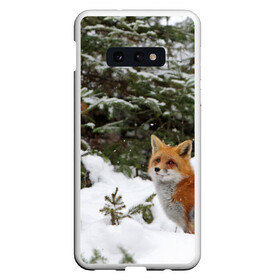 Чехол для Samsung S10E с принтом Лиса в зимнем лесу в Екатеринбурге, Силикон | Область печати: задняя сторона чехла, без боковых панелей | fox | животное | зверь | красивая | лес | лис | лиса | лисенок | лисица | лисичка | мех | патрикеевна | песец | плутовка | прикольная | природа | рыжая | рыжий цвет | сказка | хвост | хитрая | хищник