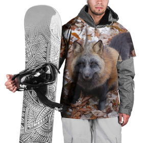 Накидка на куртку 3D с принтом Черный лис в Екатеринбурге, 100% полиэстер |  | fox | животное | зверь | красивая | лес | лис | лиса | лисенок | лисица | лисичка | мех | патрикеевна | песец | плутовка | прикольная | природа | рыжая | рыжий цвет | сказка | хвост | хитрая | хищник