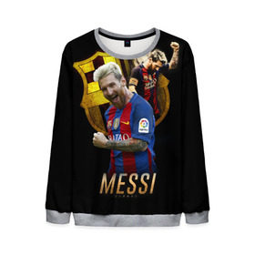 Мужской свитшот 3D с принтом Messi в Екатеринбурге, 100% полиэстер с мягким внутренним слоем | круглый вырез горловины, мягкая резинка на манжетах и поясе, свободная посадка по фигуре | barcelona | lionel  messi | messi | барса | барселона | лионель месси | футбол | футбольный  клуб барселона
